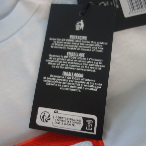 Diesel T-DIEGO New Logo White T-Shirt Size Small *New with Tags* - Picture 8 of 13